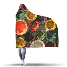 Colored Pots Hooded Blanket