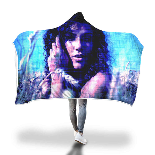 Blue Woman Hooded Blanket