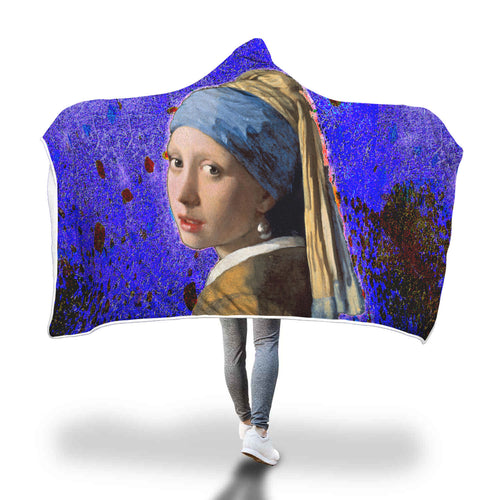 Girl with a Pearl Earring Hooded Blanket