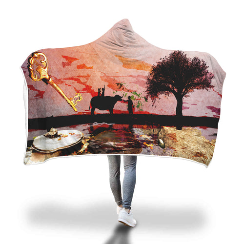 Africa Key Hooded Blanket