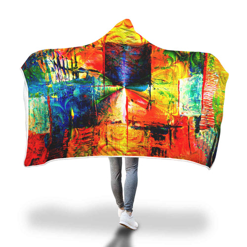 Roosters Of The Sun Hooded Blanket