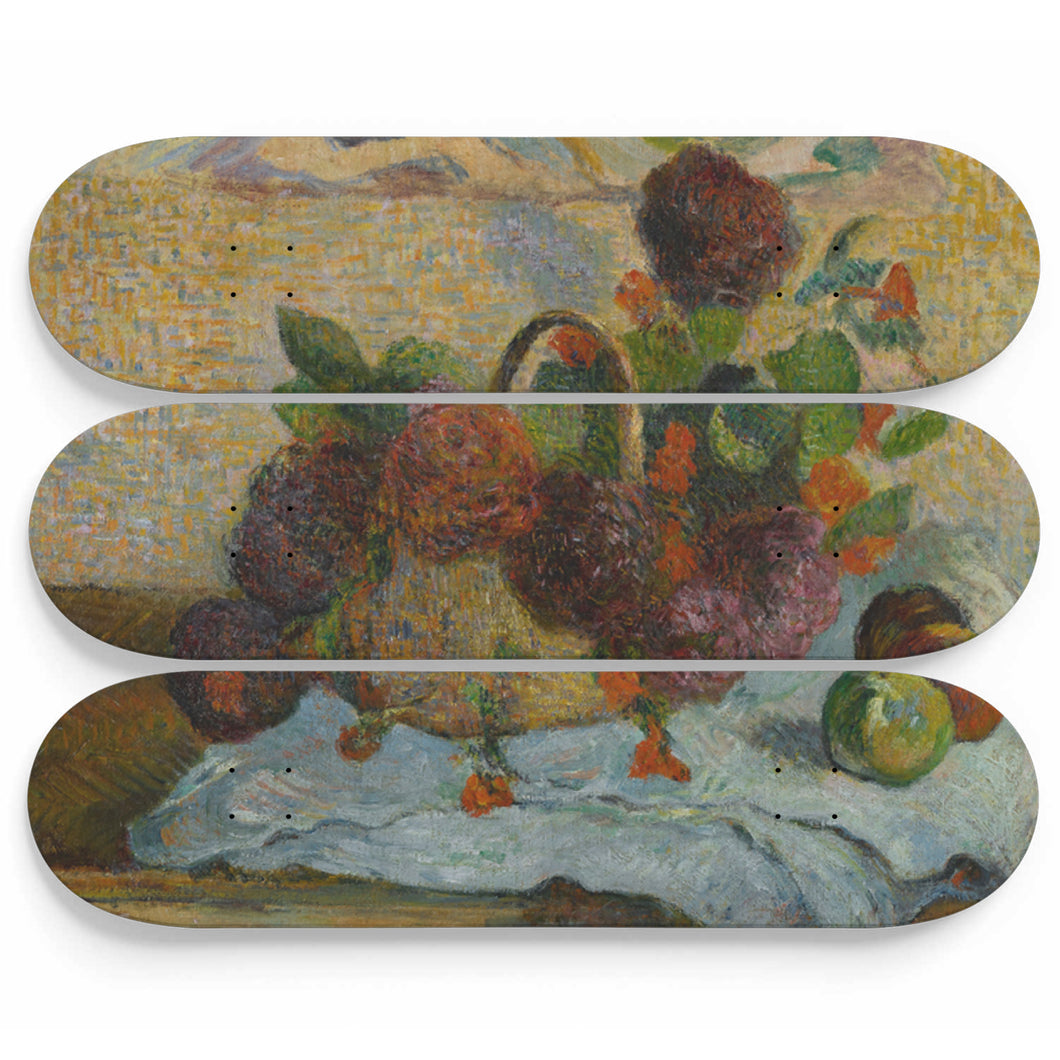 Fleurs Dans Un Panier Skateboard Wall Art
