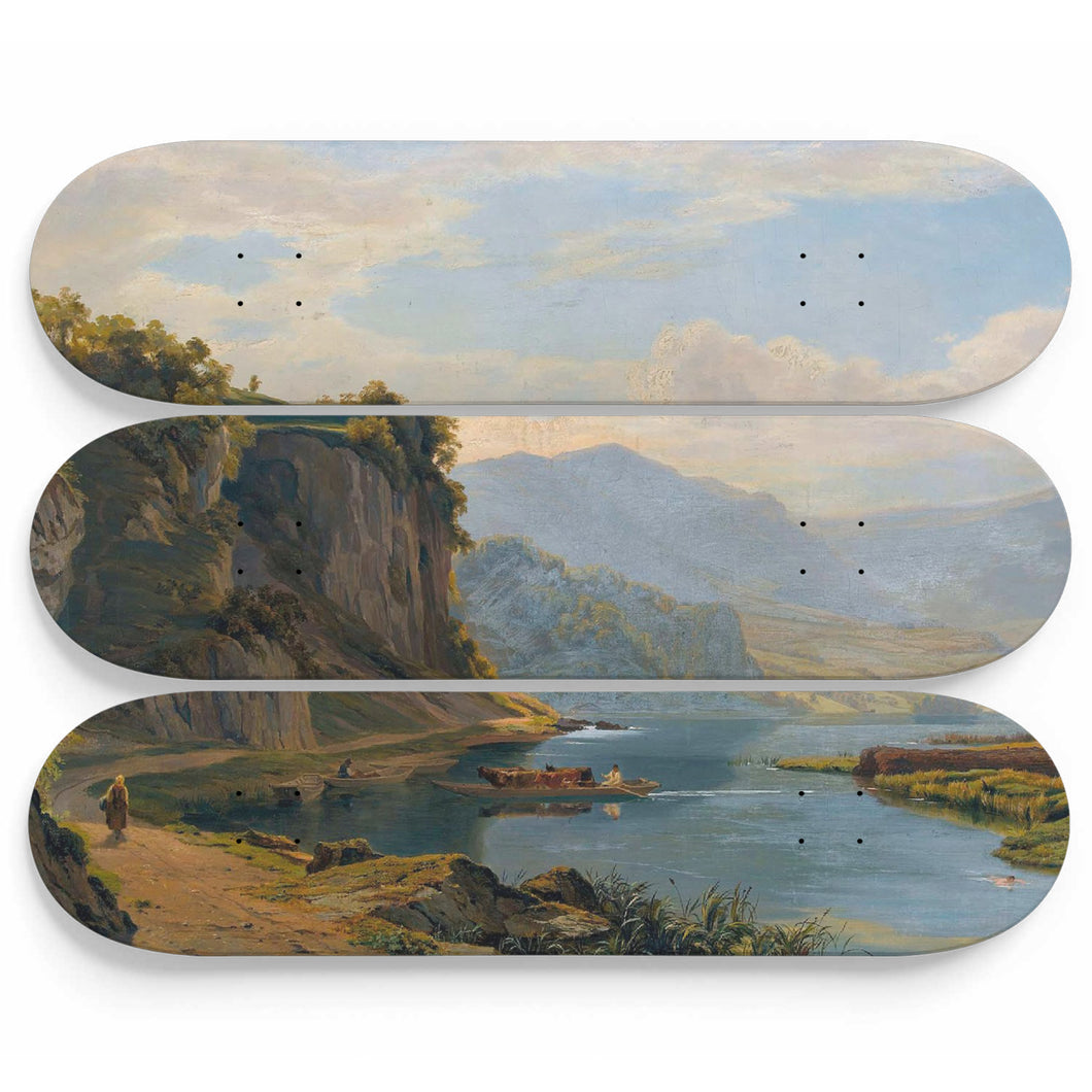Viehtransport auf dem Lauerzersee Skateboard Wall Art