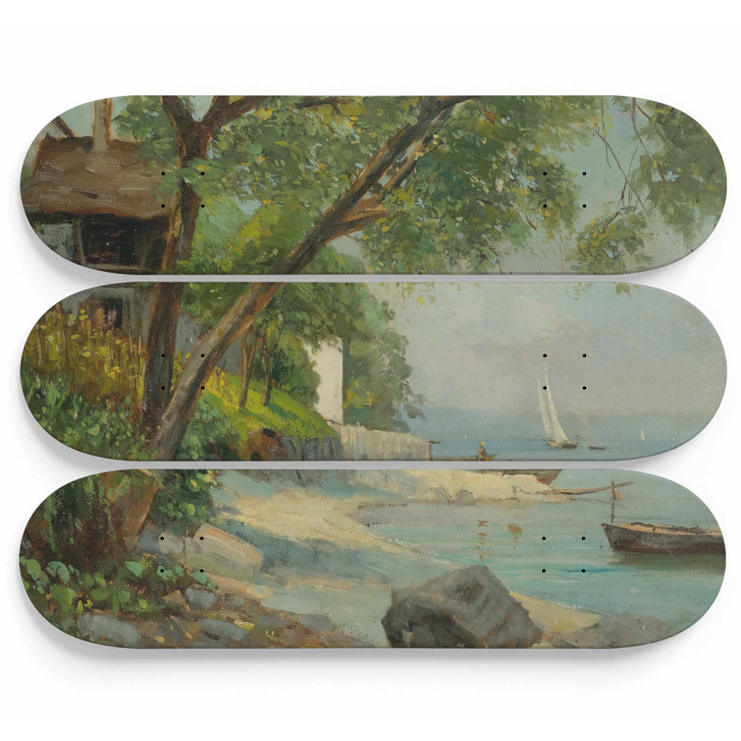 Maisons de pêcheurs Skateboard Wall Art