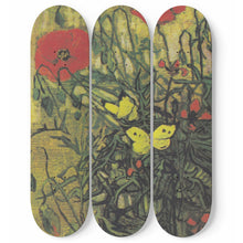 Klatschmohn und Schmetterlinge Skateboard Wall Art