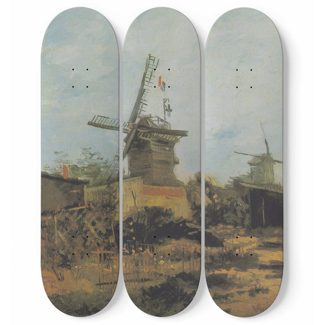 Montmartre mit Mühlen und Gemüsegärten Skateboard Wall Art