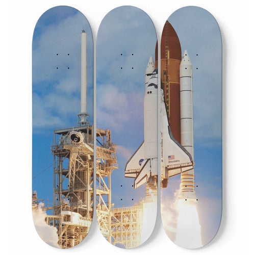Space Mission Launch Skateboard Wall Art