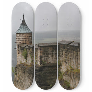 Seaside Stronghold Skateboard Wall Art