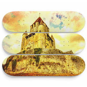 Electric Castle Skateboard Wall Art