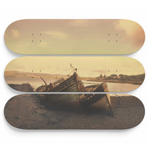 Stranded Boats Skateboard Wall Art