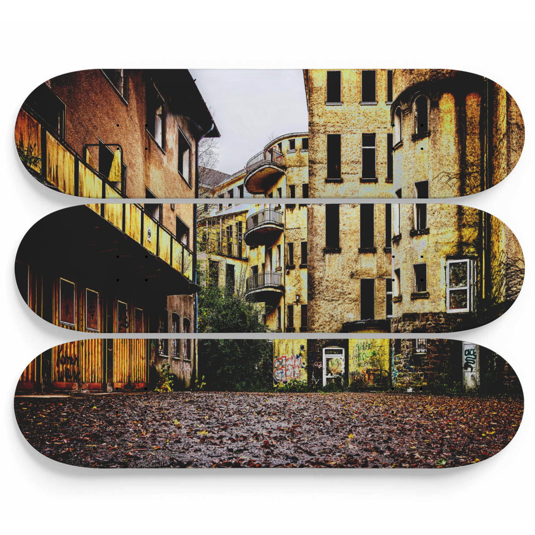 Old Clinic Town Skateboard Wall Art