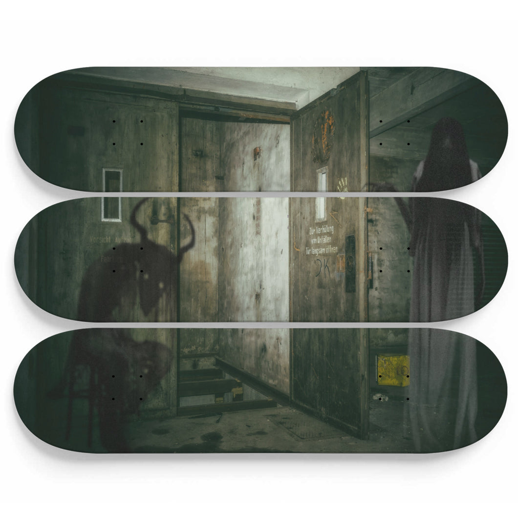 Creepy House Skateboard Wall Art