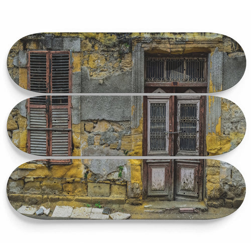 Yellow Time House Skateboard Wall Art