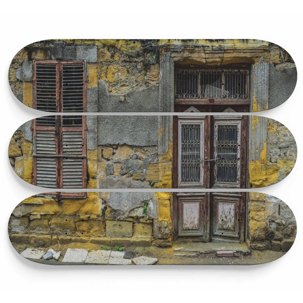 Yellow Time House Skateboard Wall Art