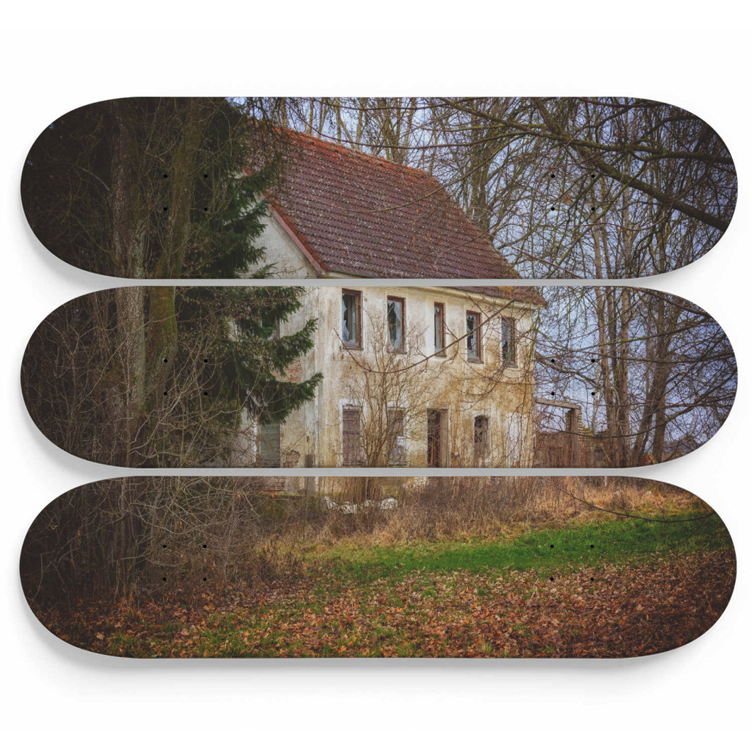 Green Alley Old House Skateboard Wall Art