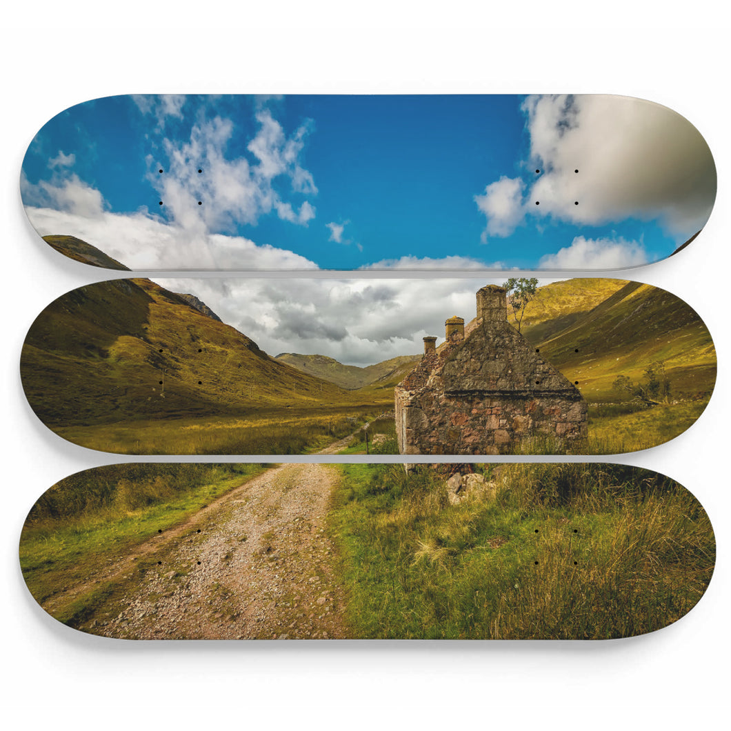 Old Road Scotland Ruin Skateboard Wall Art
