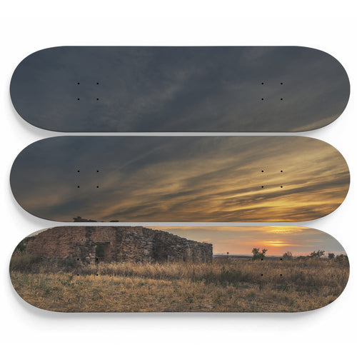 Old Valley Sunset Skateboard Wall Art