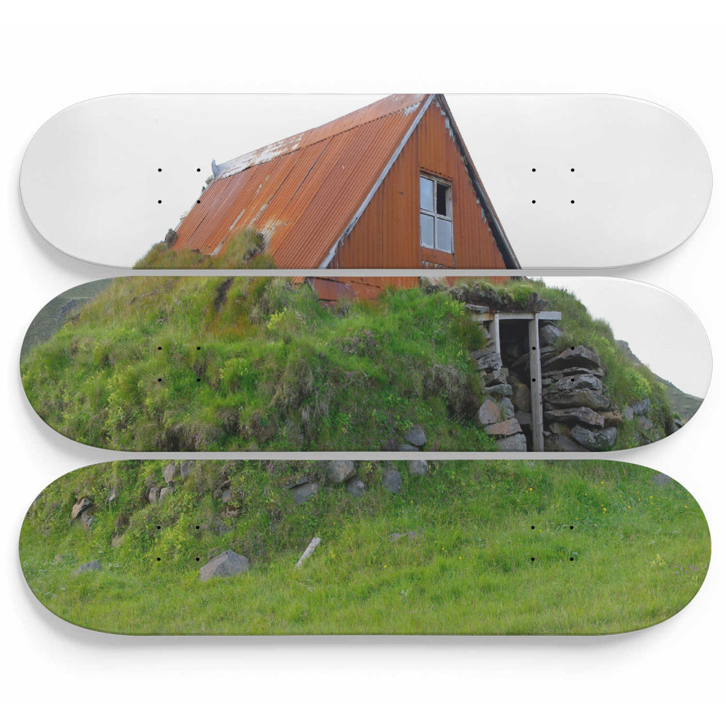 Green Disguised Cellar House Skateboard Wall Art