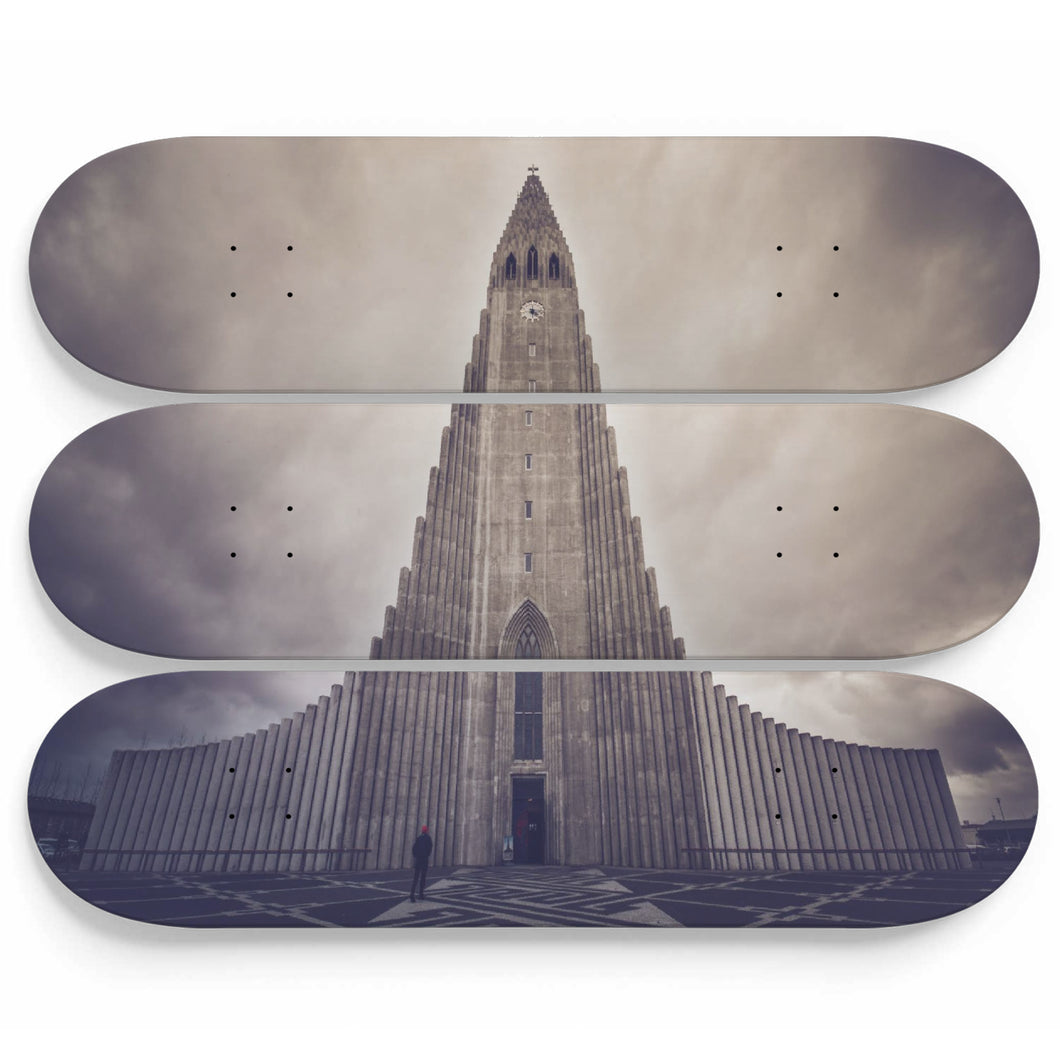 Reykjavik Church Skateboard Wall Art
