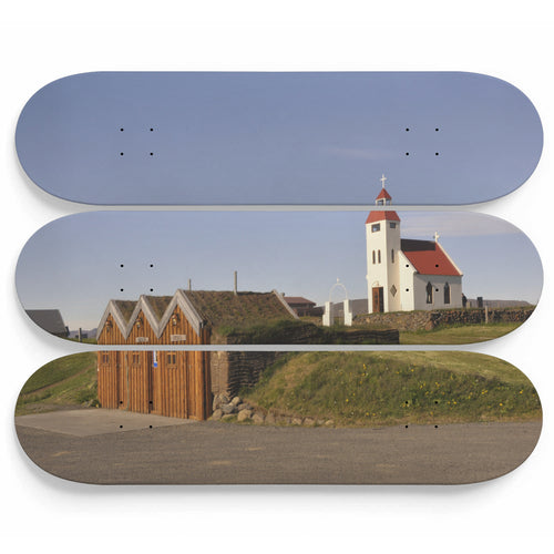 Church and Solitude Skateboard Wall Art