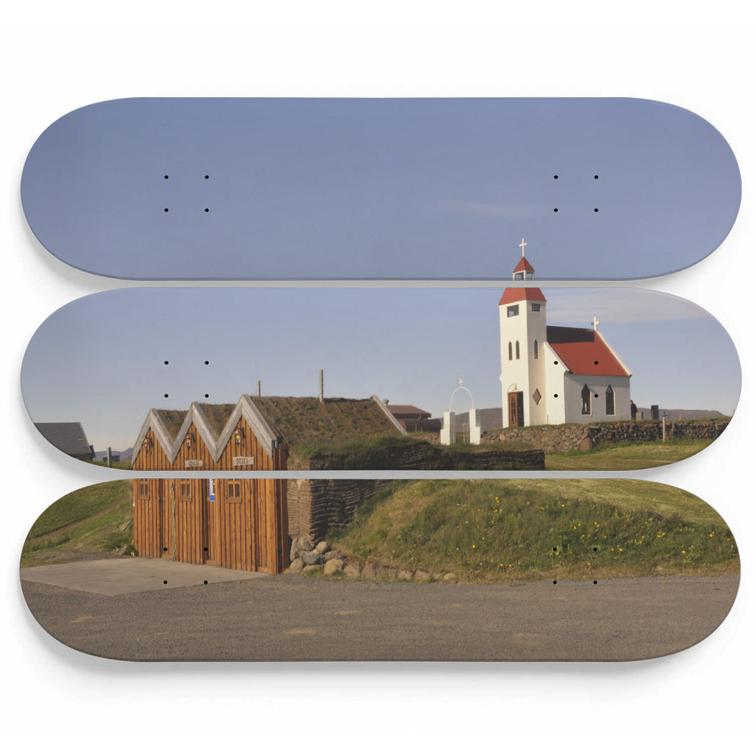 Church and Solitude Skateboard Wall Art