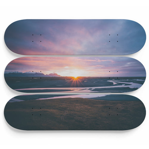 Glimpse at Dusk Skateboard Wall Art