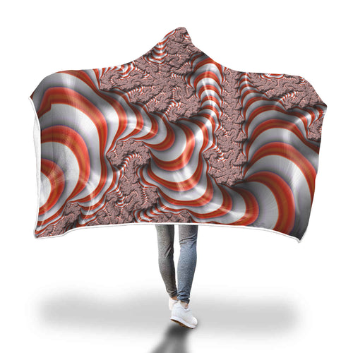 Stripped Worm Dunes Hooded Blanket