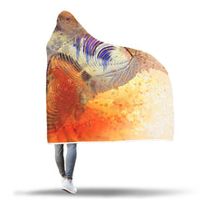 Petrified Pea Fowl Hooded Blanket