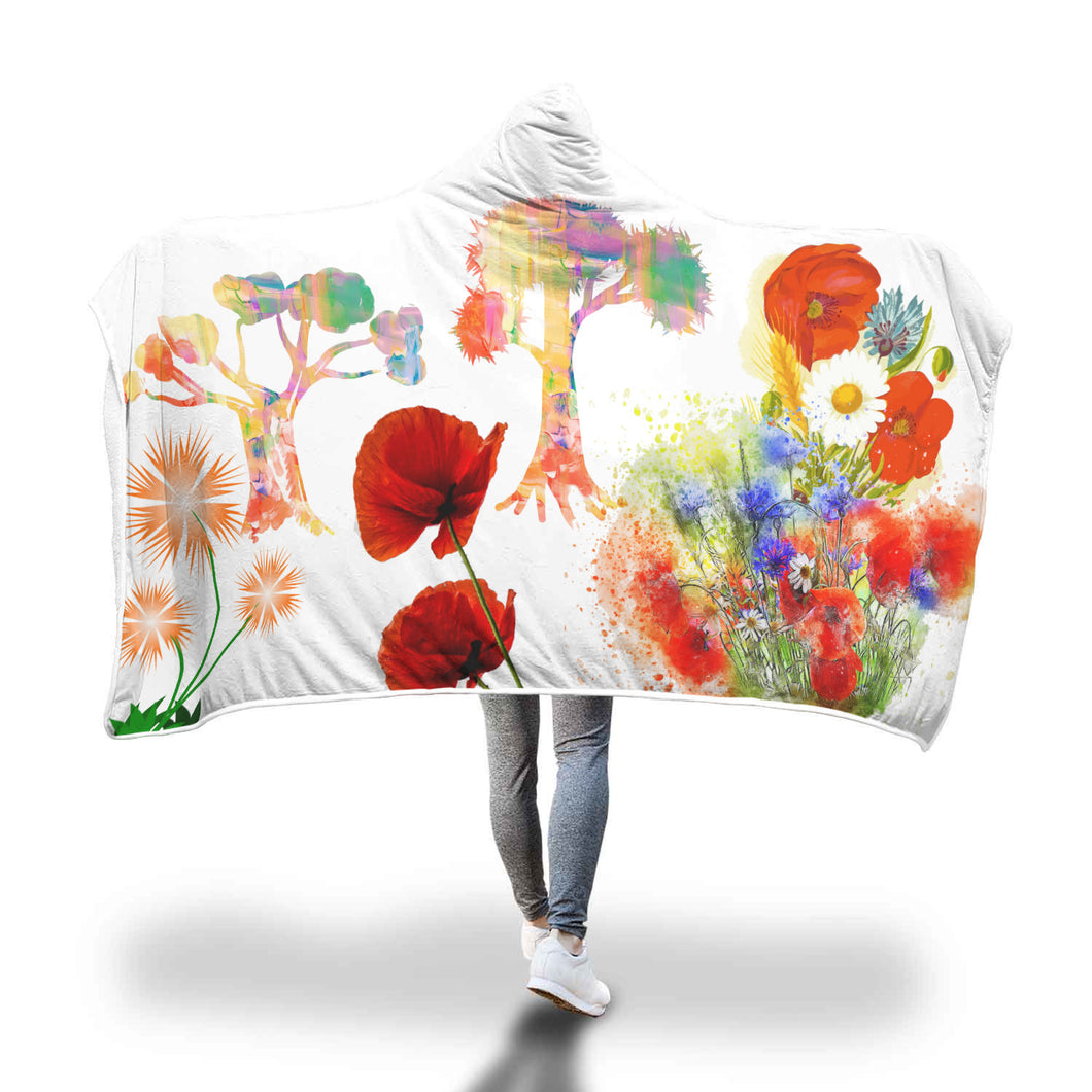 Poppy Tree Hooded Blanket