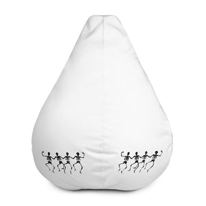 Light Grey Dancing Humans Bean Bag Chair Cover