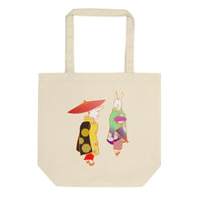 Tuxedo Rabbit Visiting Japanese Geishas For Easter Eco Tote Bag