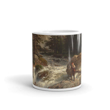 Andreas Achenbach - Ein Fischer inspeziert seinen Fang an einem Wildbach Classic Art Mug