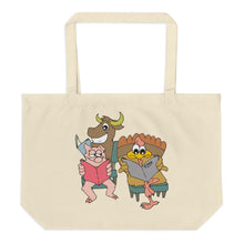 Country Versus Intellectual Animals Large Organic Tote Bag