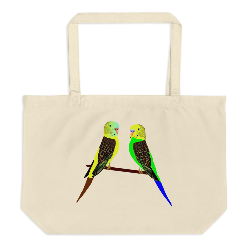 Cats, Dogs, Parrots Large Organic Tote Bag