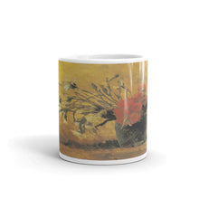 Van Gogh - Vase mit roten und weißen Nelken auf gelbem Hintergrund Classic Art Mug