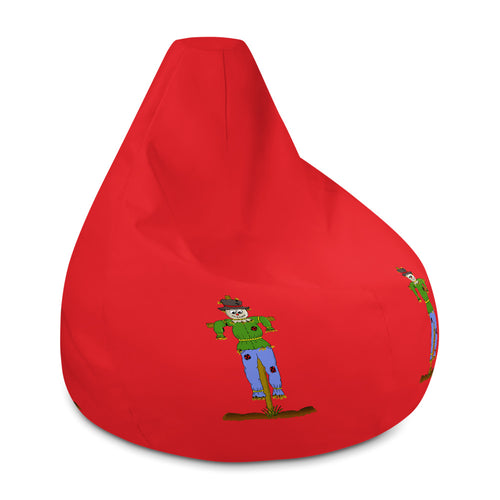 Scary Scarecrow Light Red Bean Bag Chair w/ filling