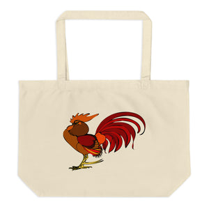 Roosters will be Roosters Large Organic Tote Bag