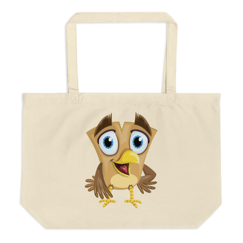 Birds Like Quarrel Scene Large Organic Tote Bag