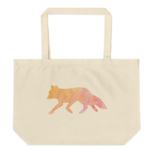 Fox and Cat Large Organic Tote Bag