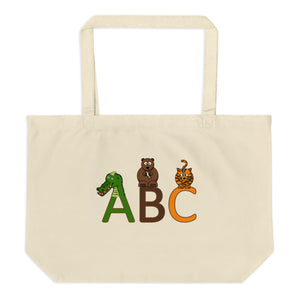 Animal's Alphabet Large Organic Tote Bag