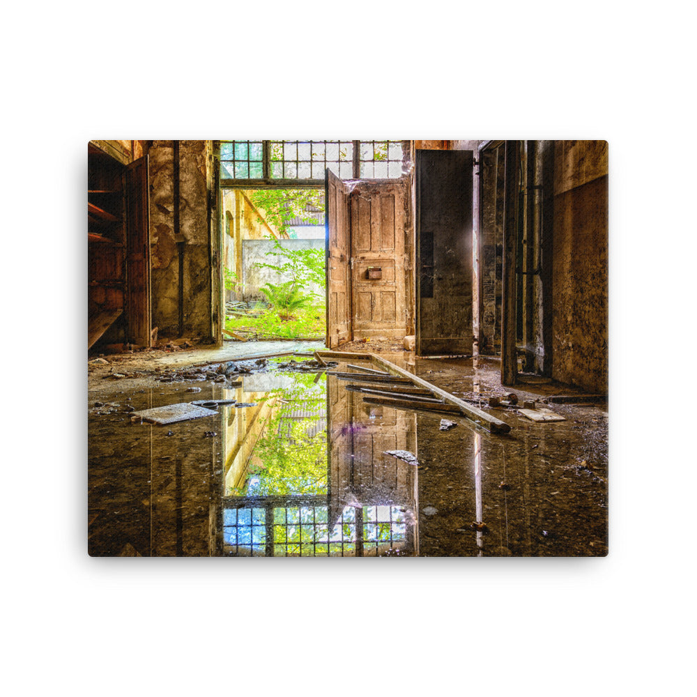 Ruined Yellow Mirror Canvas Print