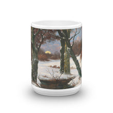 Adolf Kaufmann - Winter Landscape with Rising Moon Classic Art Mug