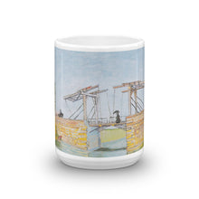 Van Gogh - Die Brücke von Langlois in Arles mit Dame mit Regenschirm Classic Art Mug