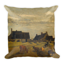 Charles François Daubigny - Farm at Kerity, Brittany, Classic Art Pillow