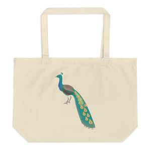 Elegance As Peacock Large Organic Tote Bag