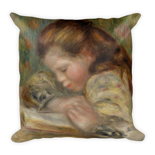 Child Reading Premium Pillow