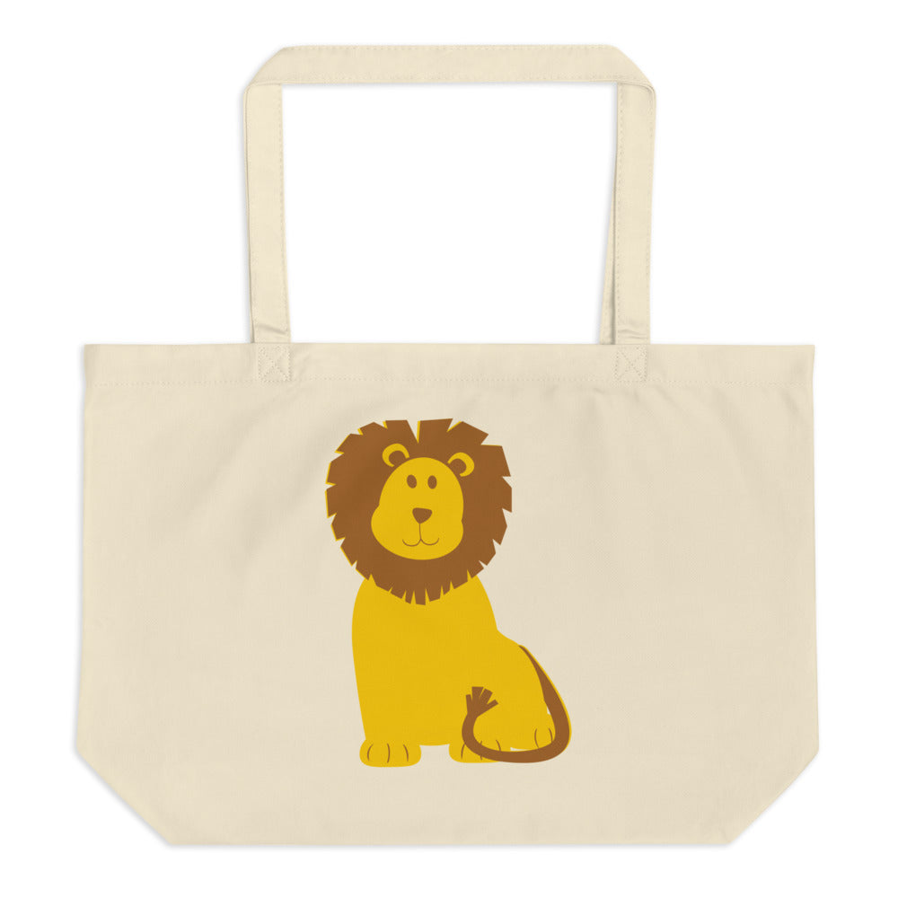 Frightening Lions Large Organic Tote Bag