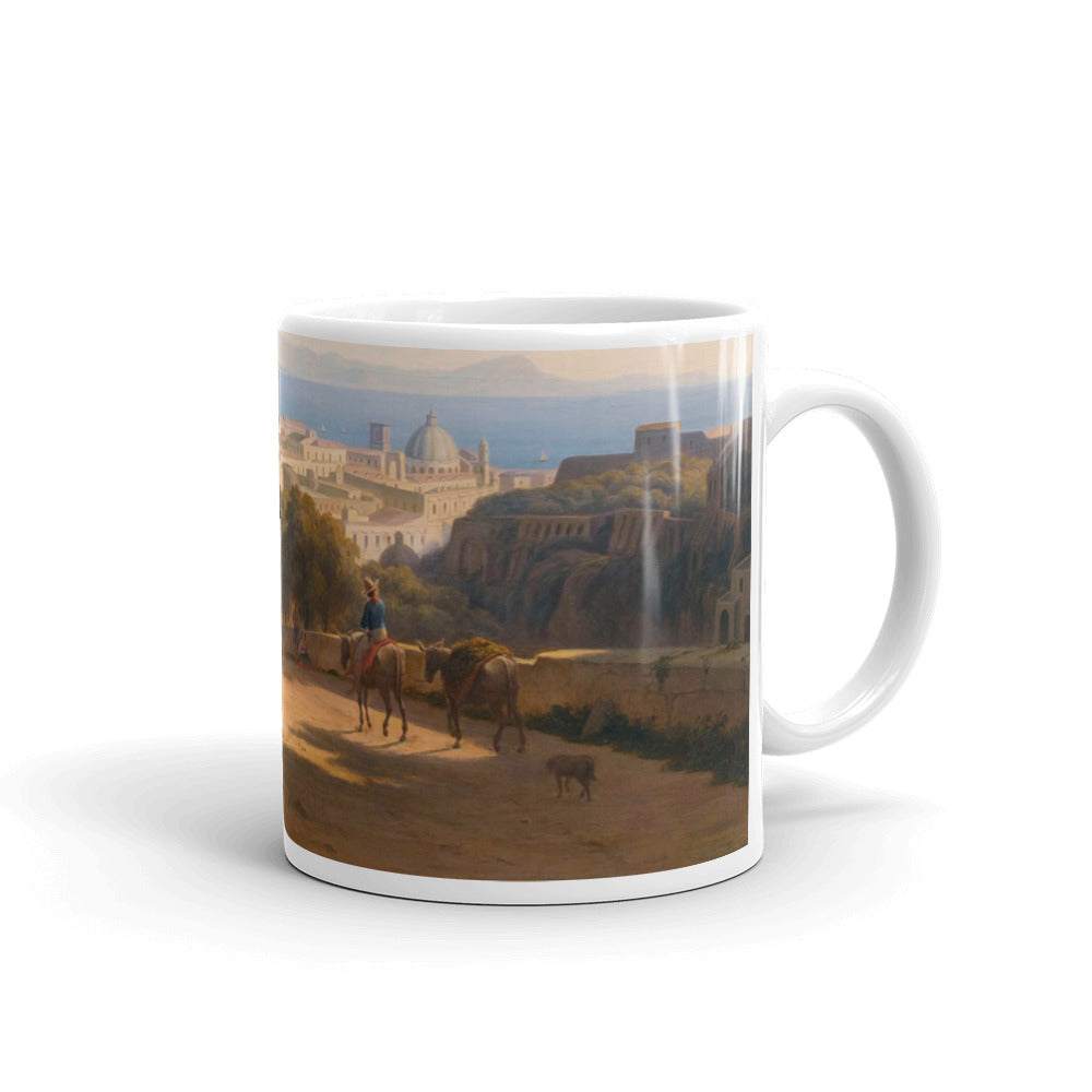 August von Bonstetten - Blick auf Neapel und den rauchenden Vesuv Classic Art Mug