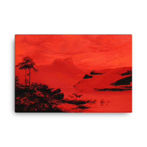 Mountain lake landscape Remastered Art Canvas