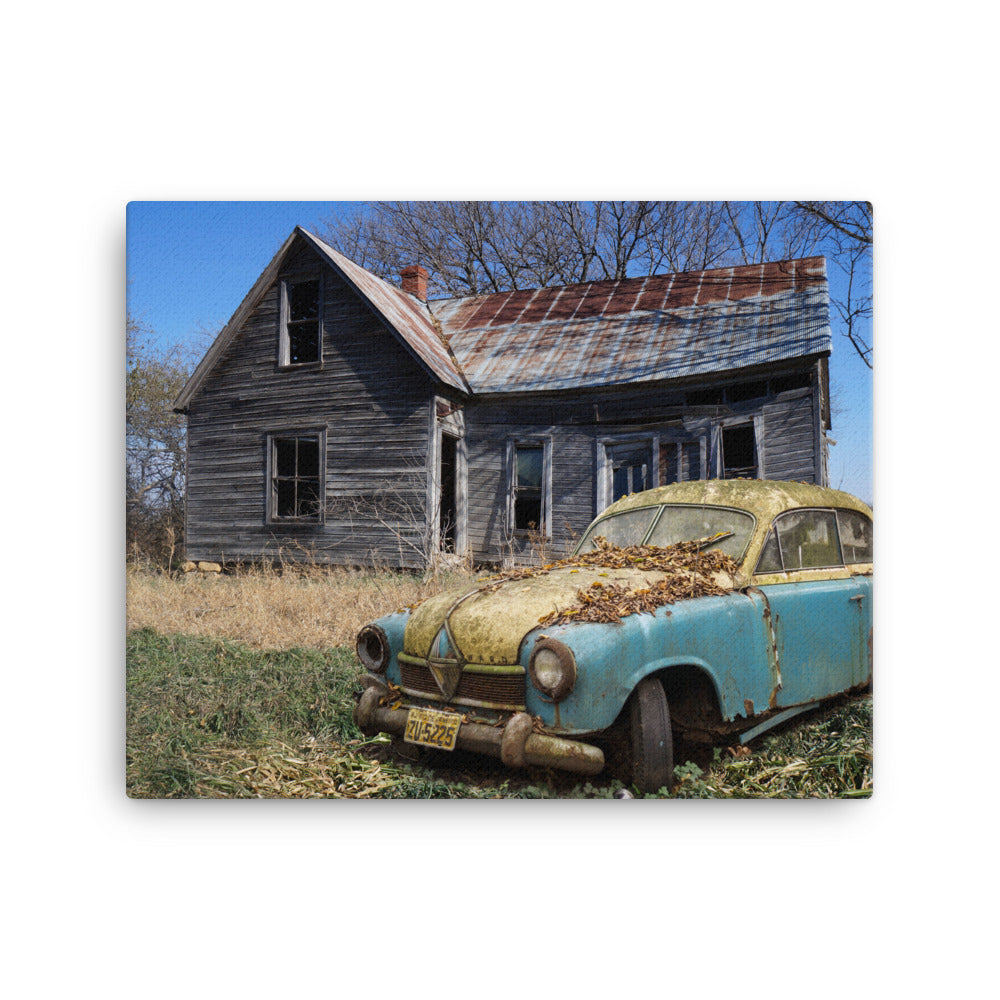 Barn Old Car Canvas Print